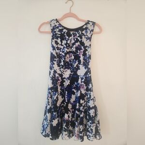 Express Black and Blue Floral Dress